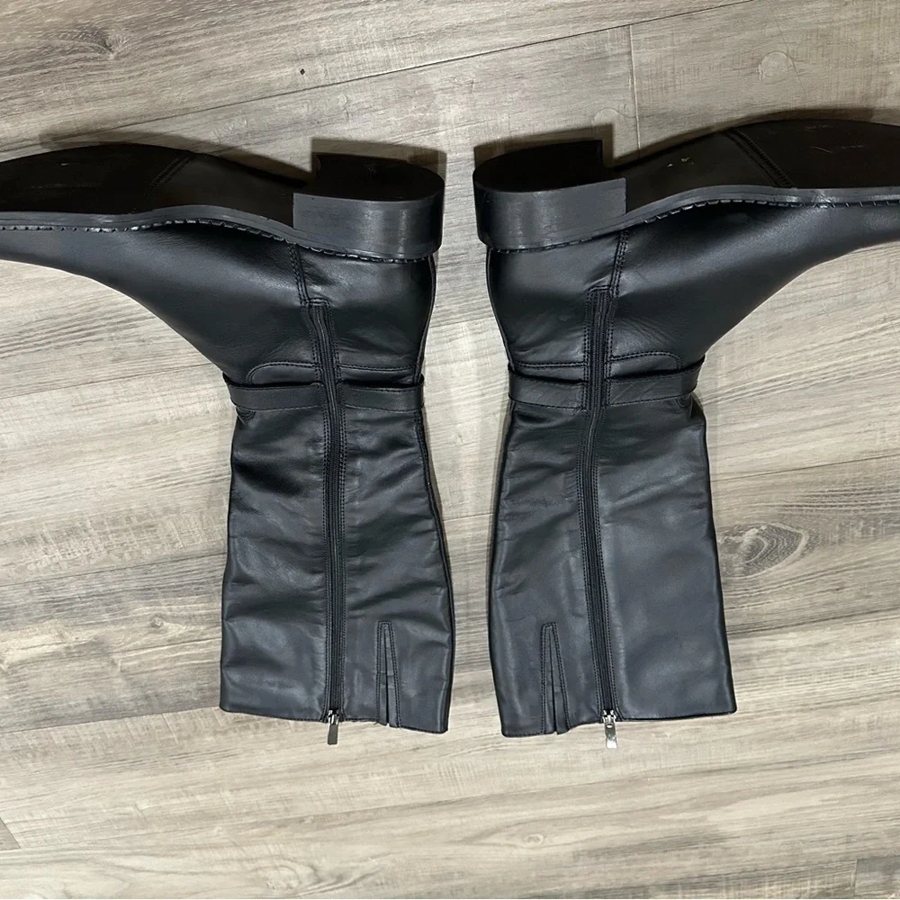 La Canadienne Women’s “Stevie” Black Leather Tall Boots – Size 7
